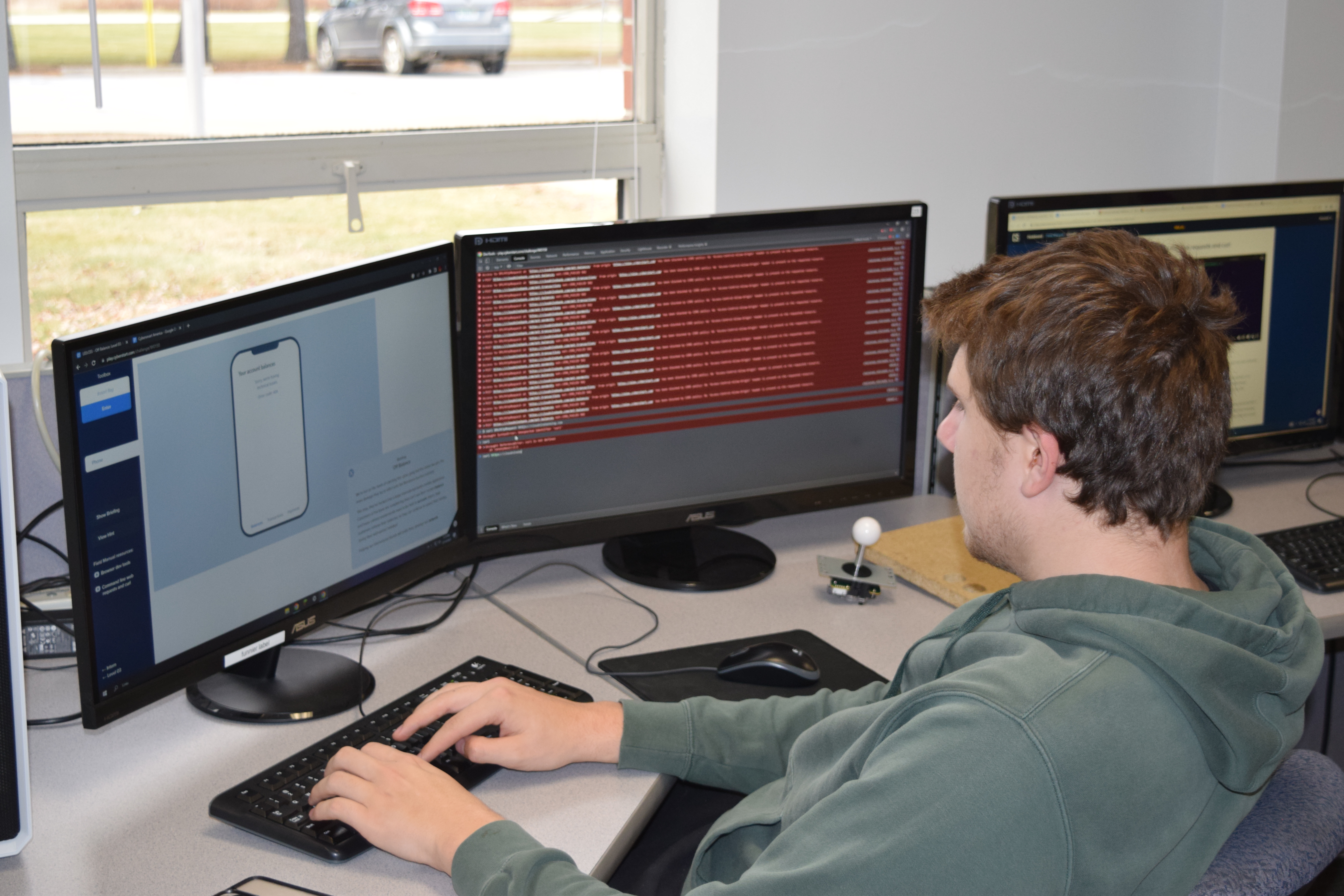 Student working on Cyber Security project